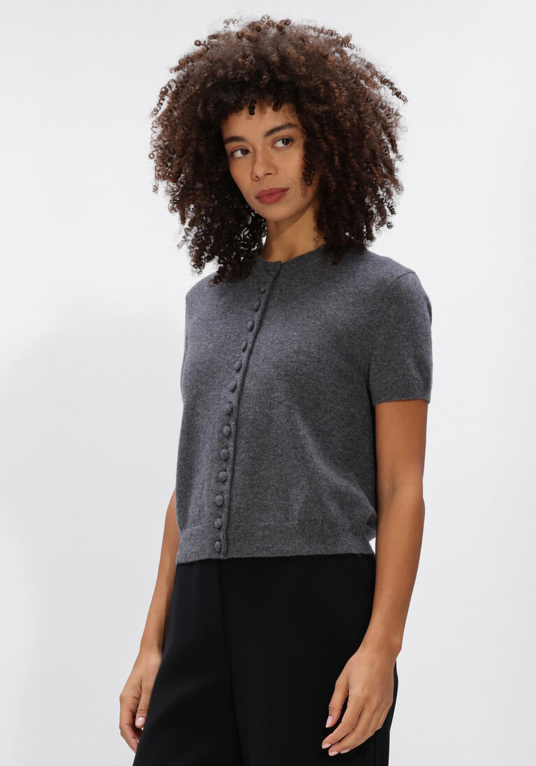 donkergrijze lisa yang vest lunea cardigan