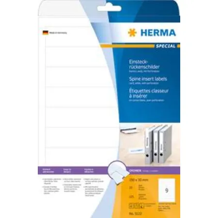 HERMA Einsteckrückenschilder A4 weiß 30x190 mm Karton nicht klebend 225 St.