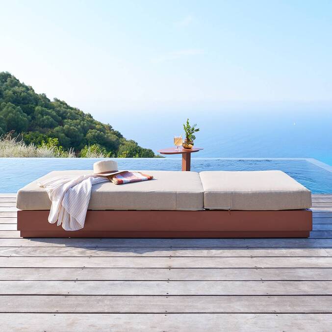 Lit de piscine ALLURE Acajou