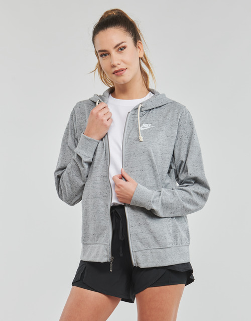 Nike - Full-Zip Hoodie - DK GREY HEATHER/WHITE