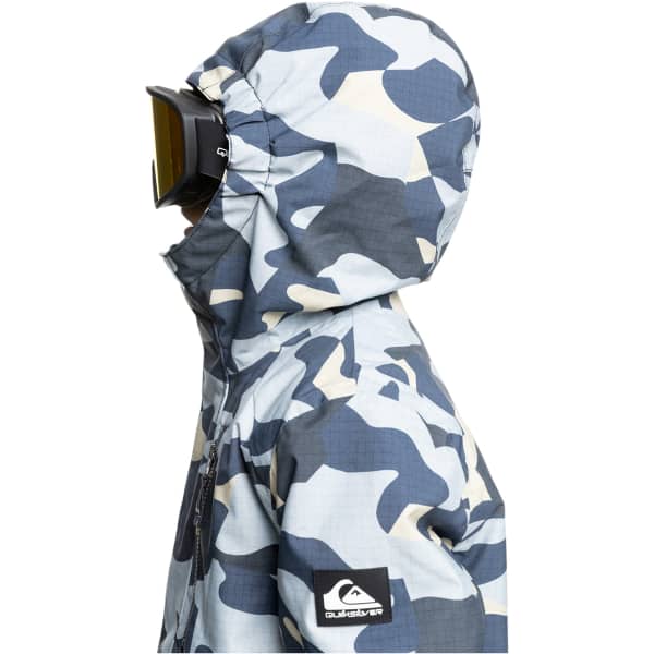 Veste de ski QUIKSILVER MISSION PRINTED BLOCK YTH JK PUZZLE CAMO ICE FLOW