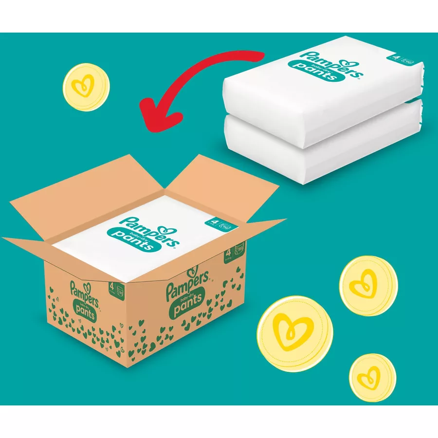 Pampers Baby-Dry Pants, Gr. 4 Maxi, 9-15kg, Monatsbox (1 x 180 Pants)