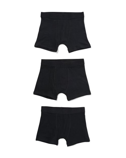3 boxers enfant coton/stretch noir