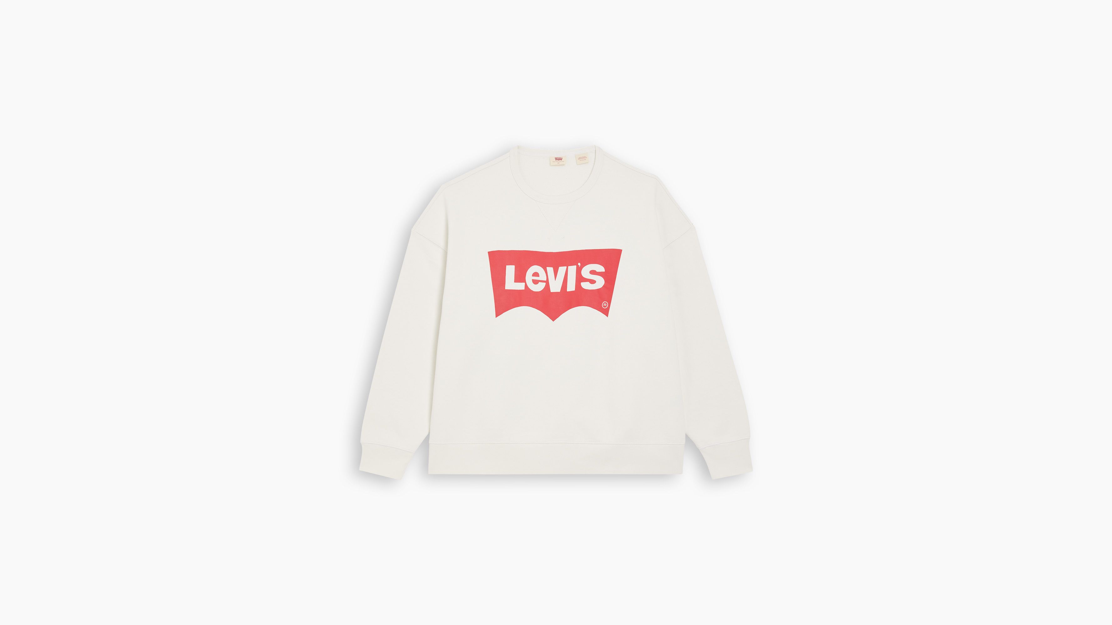 Sweat-shirt col rond graphique Signature (grandes tailles) - Plus Crew Wonky Batwing Cloud Dancer - Blanc