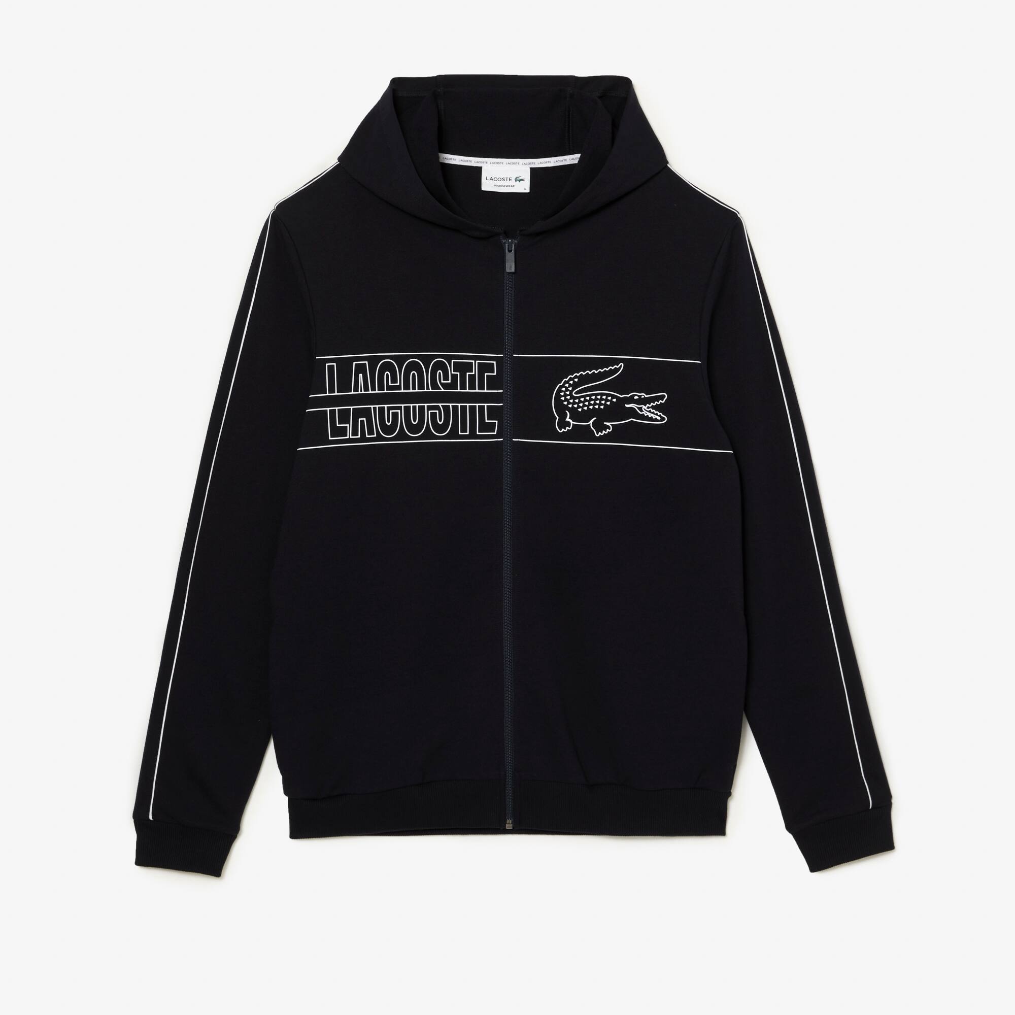 Sweatshirt d'intérieur à capuche avec inscriptions Vêtements d’Intérieur - Bleu - Lacoste - Homme