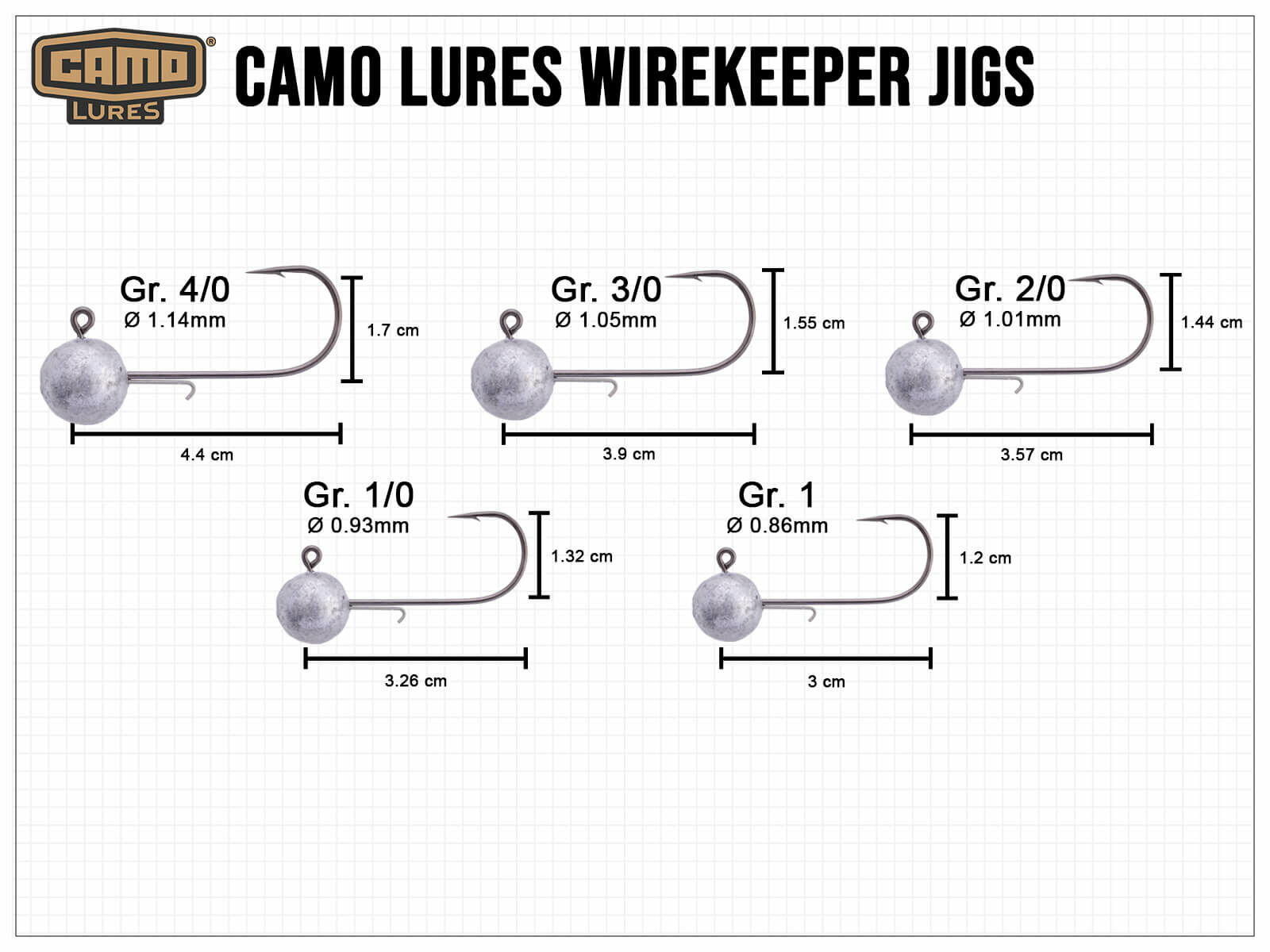 CAMO LURES Wirekeeper Jigs Gr. 4/0 (30g)