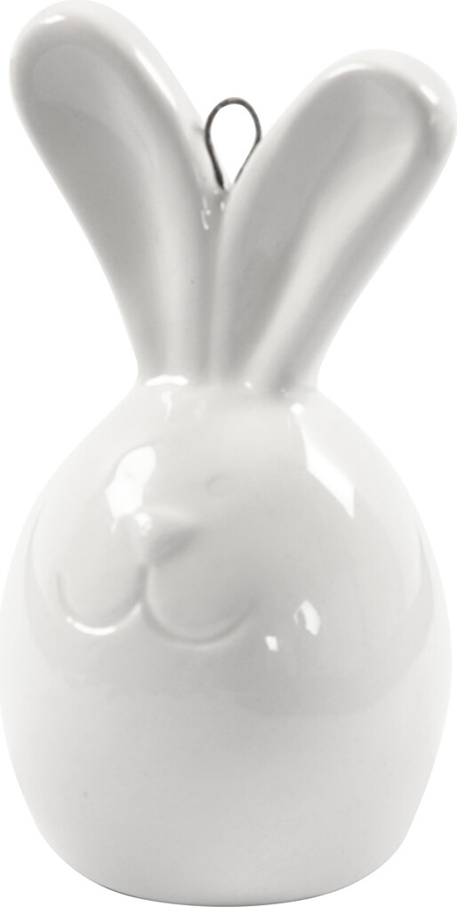 Hare - H 6,7 CM - Ø 3,6 CM - Hvid - 3 Stk