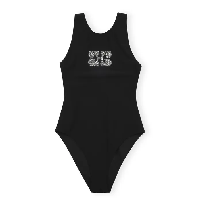 Ganni Maillot 1 Pièce Sporty Matières Recyclées | Noir
