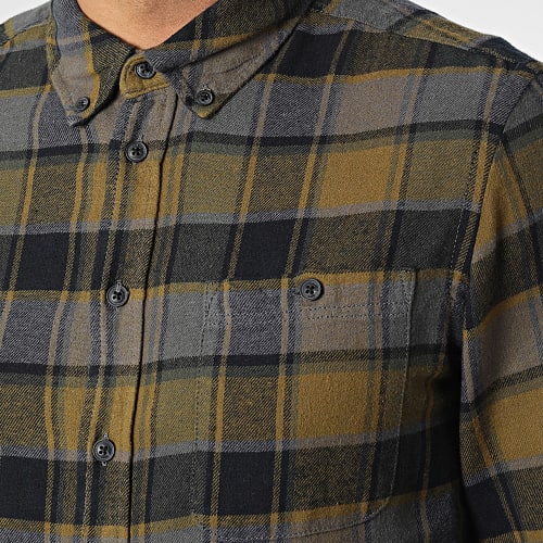 Chemise Manches Longues A Carreaux 20715557 Vert Kaki Bleu