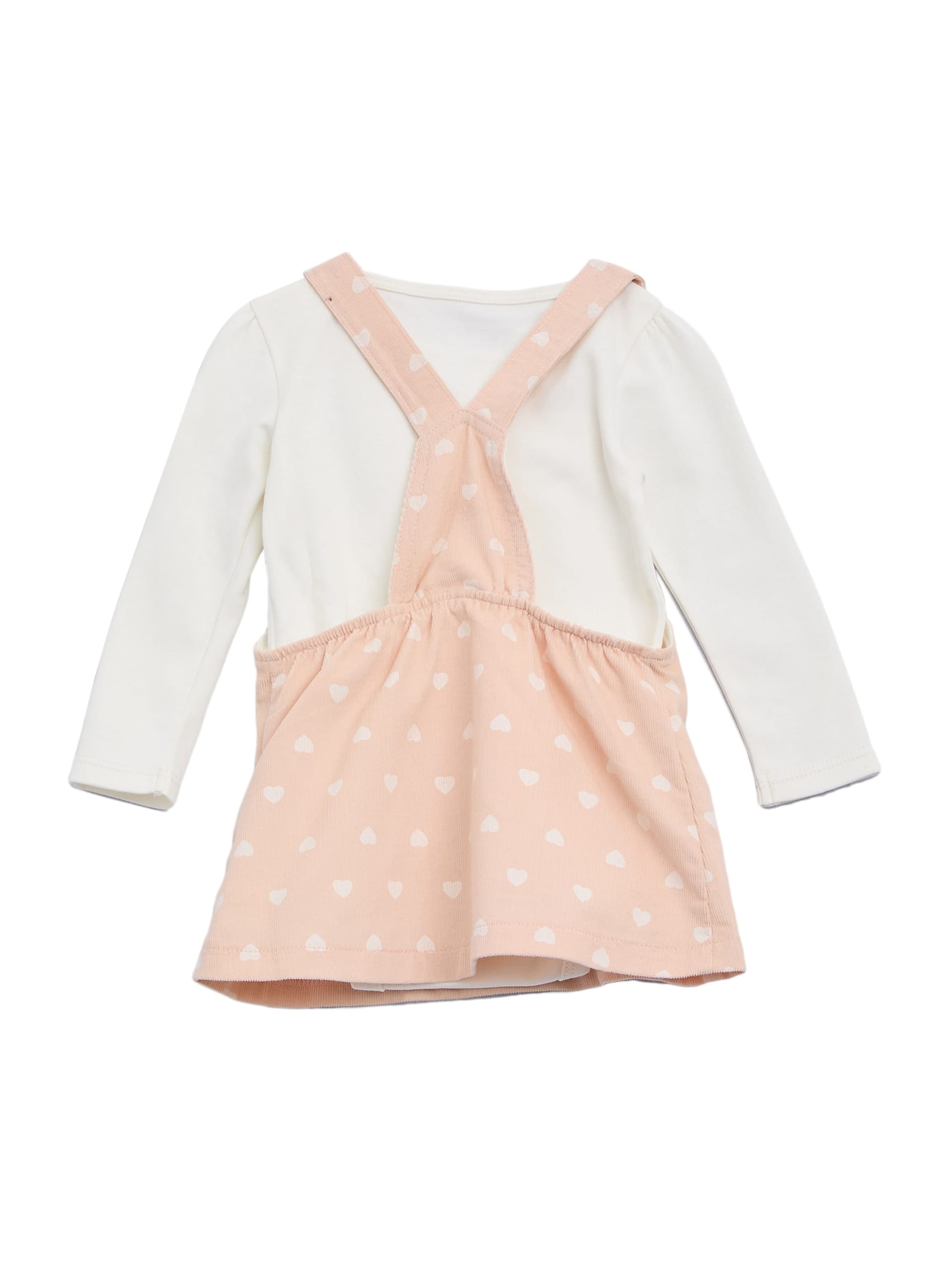 Conjunto Eco Hearts com Body e Saia de Veludo Cotelê (0-24 meses)