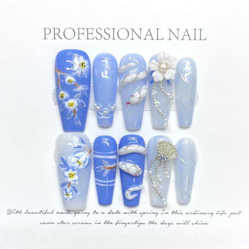 eovda - Snake Floral Press On Nail