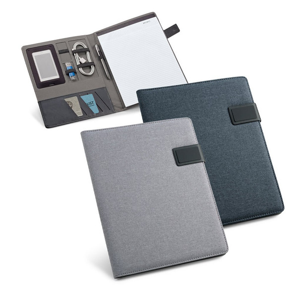 hi!dea 92067 - Porte-documents A4 A4 en simili lin et PU avec bloc de pages lignées