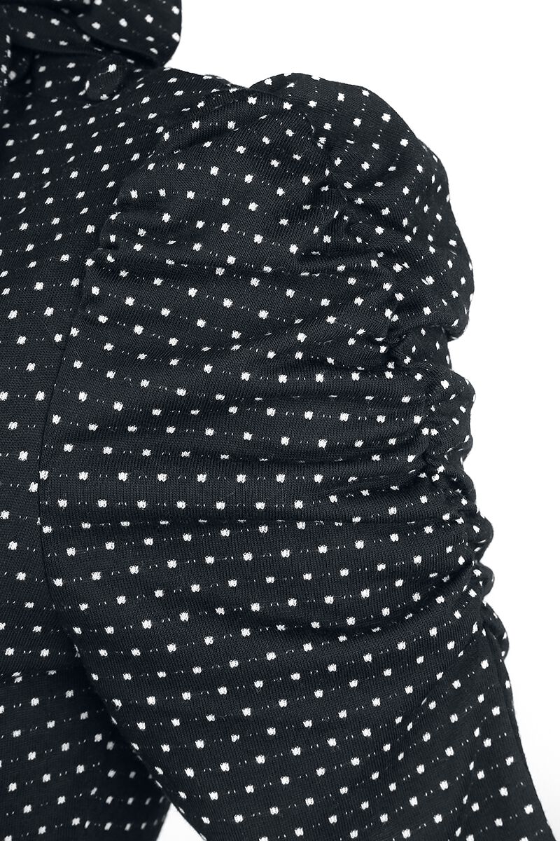Robe Nœud Au Col Noire Pois Posie | Voodoo Vixen Robe mi-longue