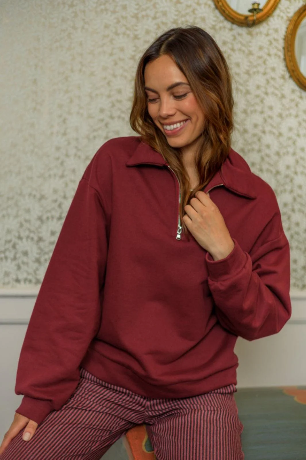 Black Colour Bcjada Polo Sweatshirt plum