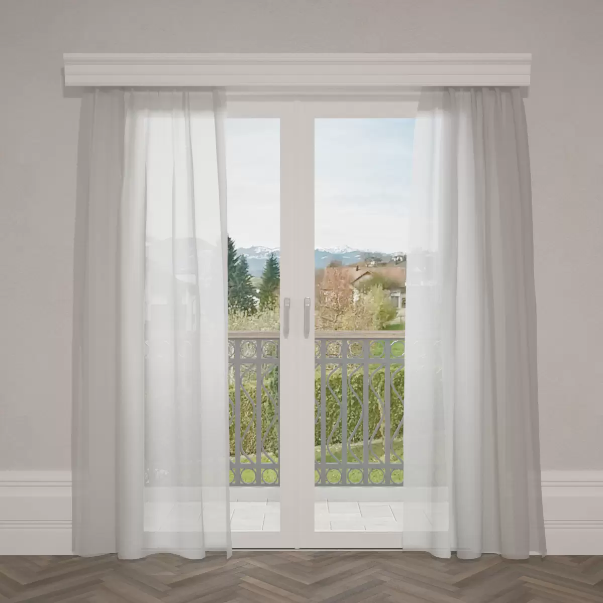 Tagvorhang Voile Grau