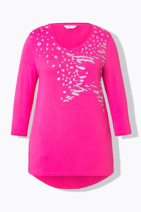 T-Shirt, A-Linie, Sterne, 3/4-Ärmel