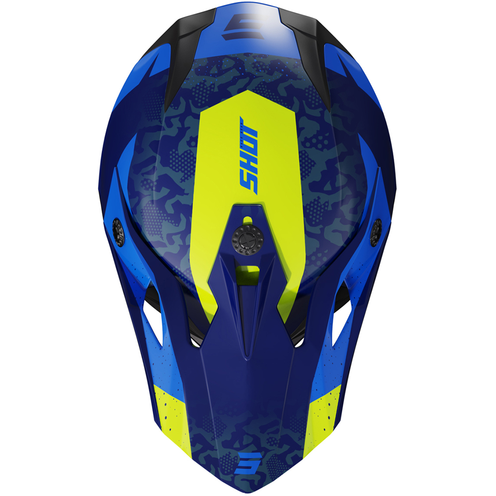 Shot - Casque enfant Pulse Kid Airfit Bleu / Jaune fluo / Brillant