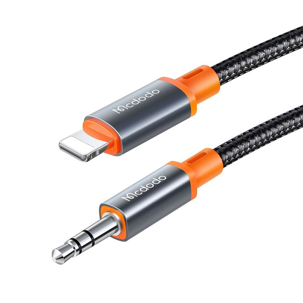 (1.80m) Lightning auf 3.5mm Klinke Kopfhöreranschluss AUX Nylon Spiral Kabel - Schwarz