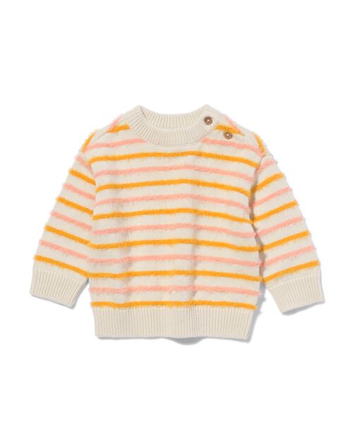pull bébé à rayures duveteuses écru