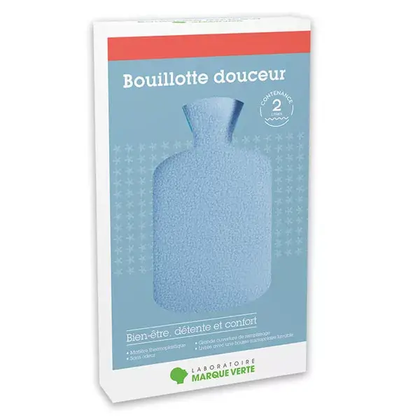 Bolsa de água quente Marque Verte Soft Blue de 2 litros