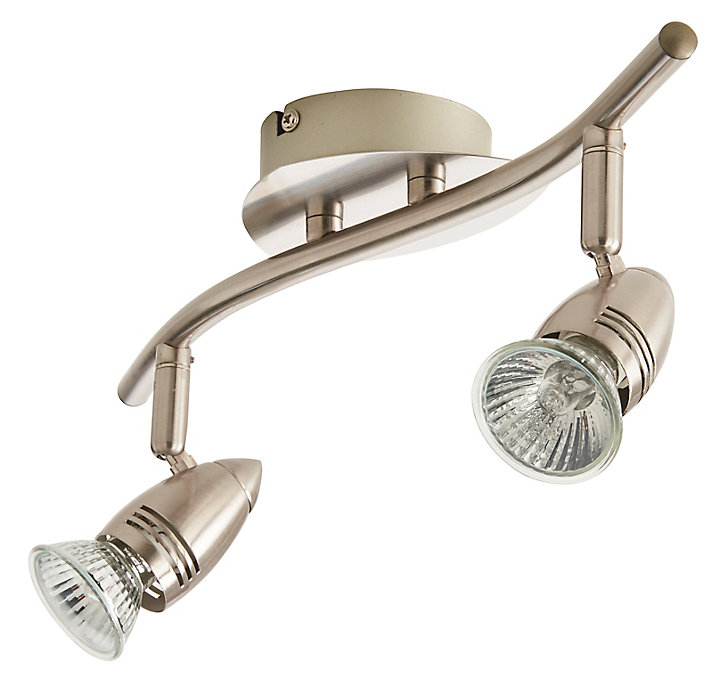 Réglette 2 spots Aspis métal chrome GU10 2x50 W