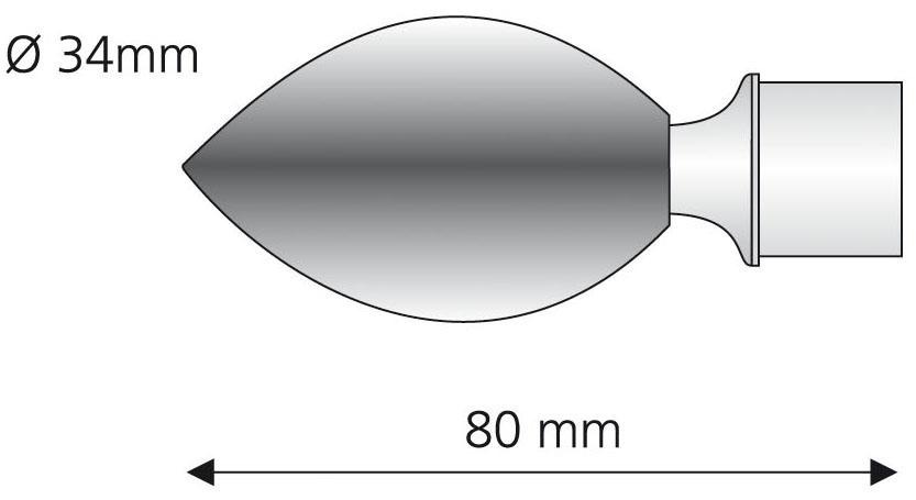 Liedeco Gardinenstangen-Endstück »Egg« für Gardinenstangen Ø 16 mm