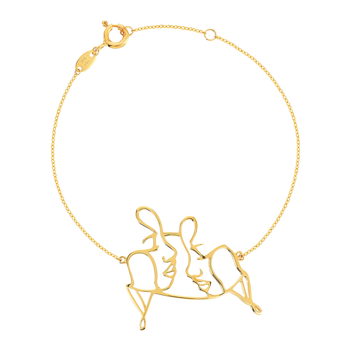 Bracelet or jaune 375 18 cm