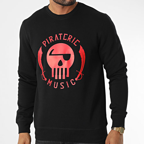 Sweat Crewneck Logo Noir Rouge
