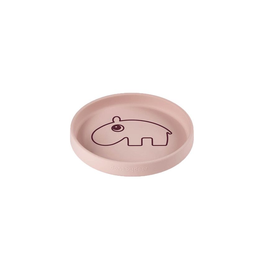 Assiette en silicone Ozzo - Rose - Ecru