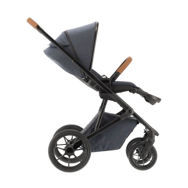 Qute Q-Rider Plus Kinderwagen - Denim Blue | Kidsriver Curve Autostoel - Black
