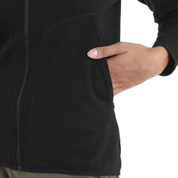 Veste polaire randonnée ICEBREAKER W 560 REALFLEECE ELEMENTAL II LS ZIP BLACK