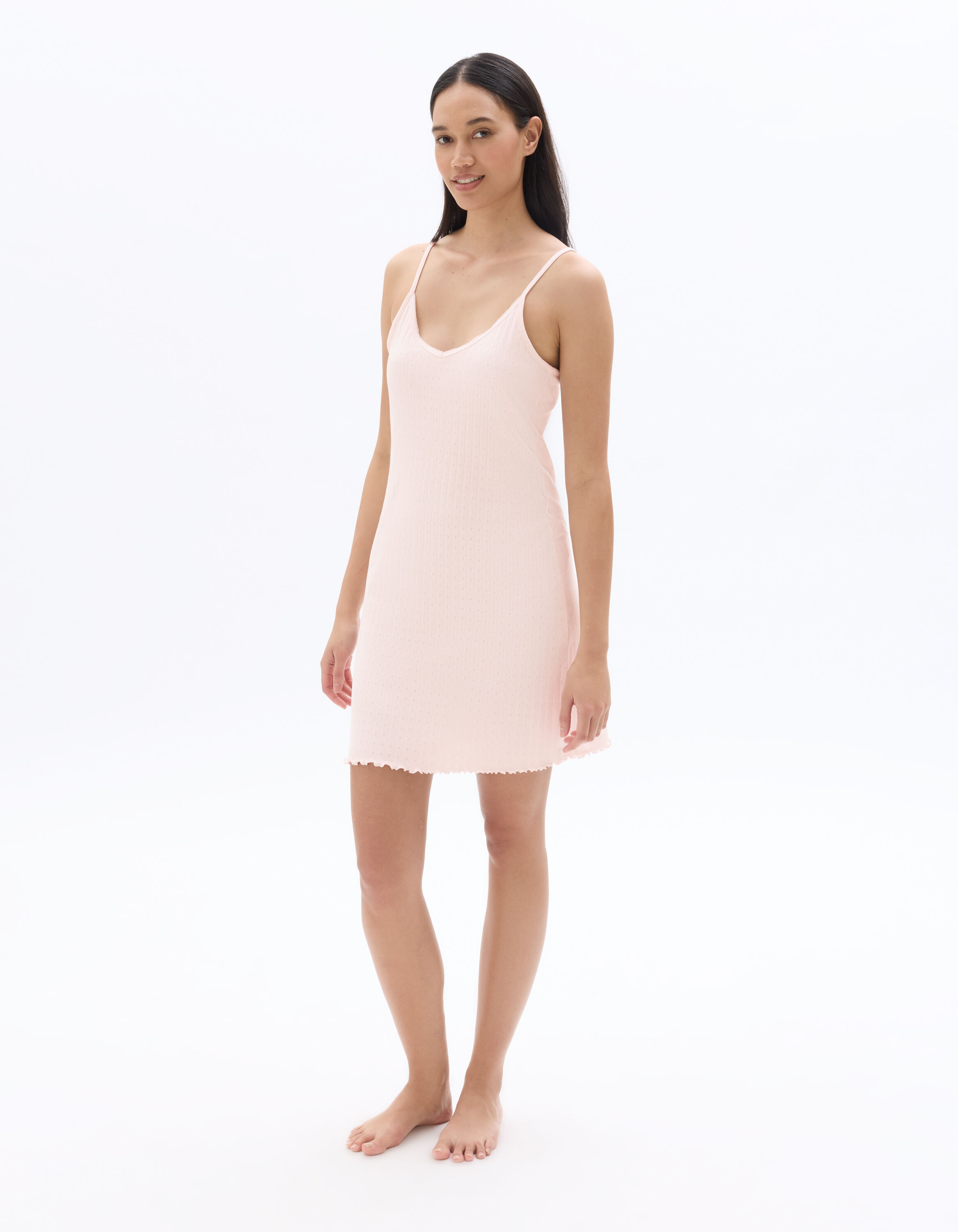 Nuisette en pointelle 100% coton - rose