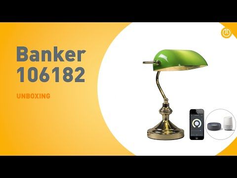 Smart tafellamp messing met groen glas incl. Wifi P45  - Banker