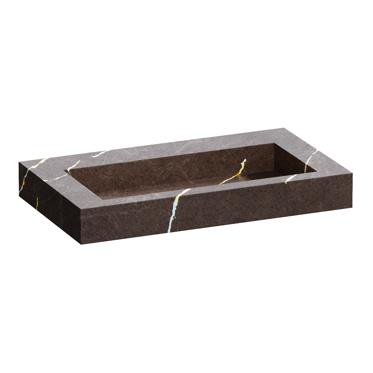 Brauer Coral wastafel marmerlook 80cm zonder kraangat copper brown