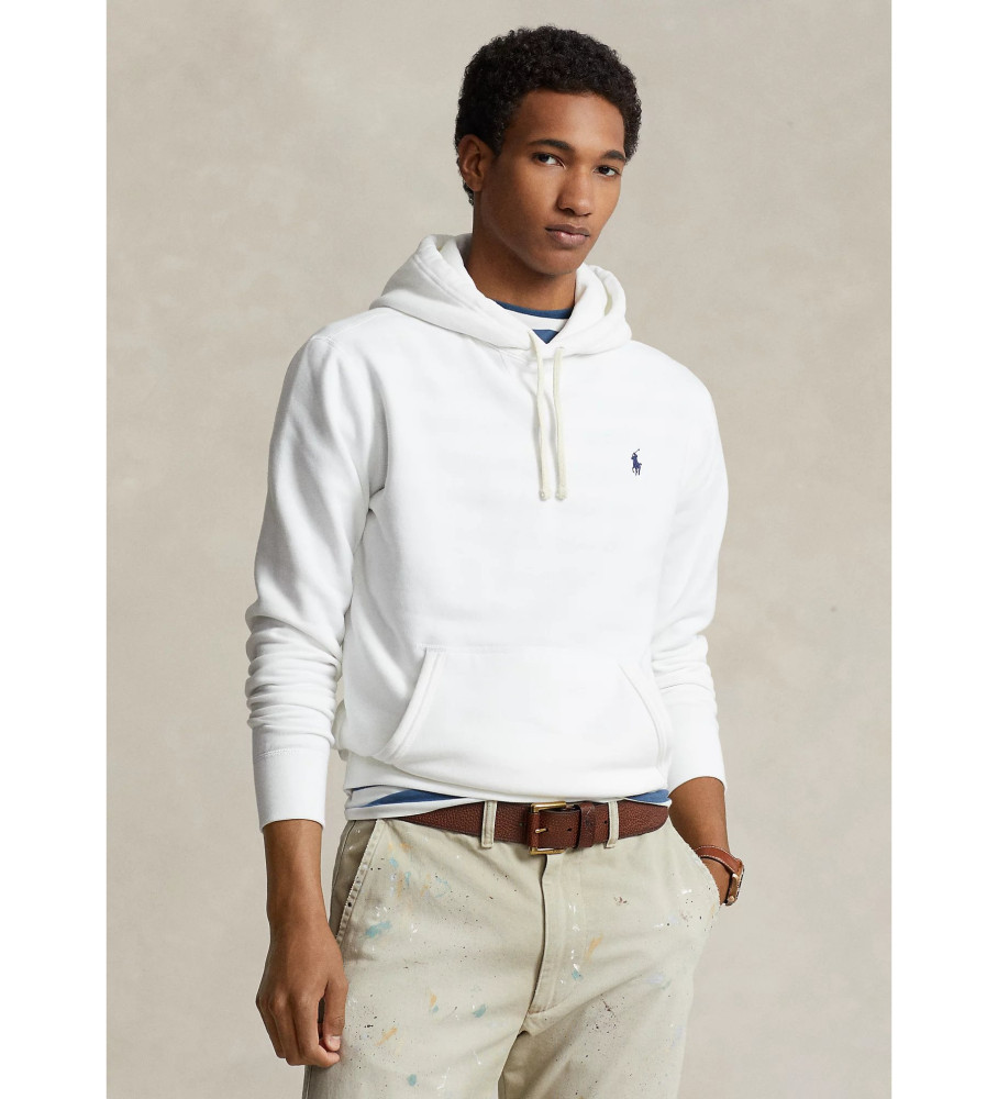 Moletom Ralph Lauren RL branco com capuz