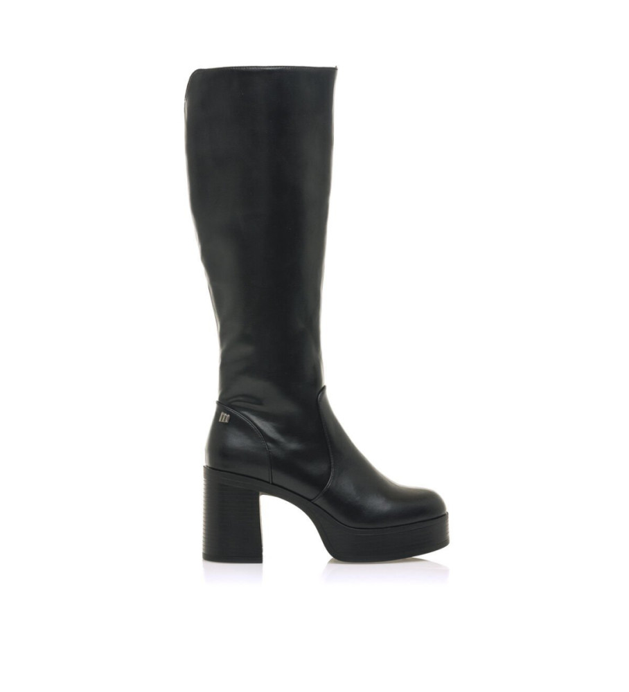 Botas Mustang anos 60 pretas - Salto de 9 cm -