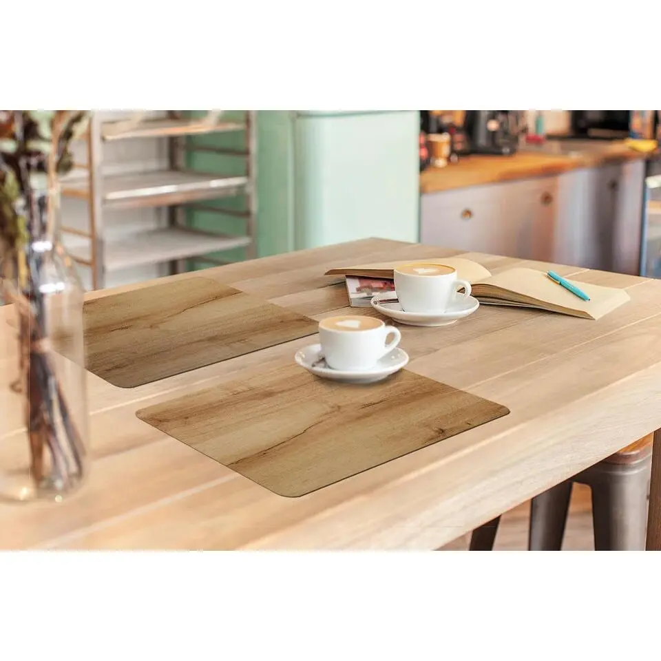 MuchoWow Placemat (6stuks) 45x30cm Houtlook Bruin Hout