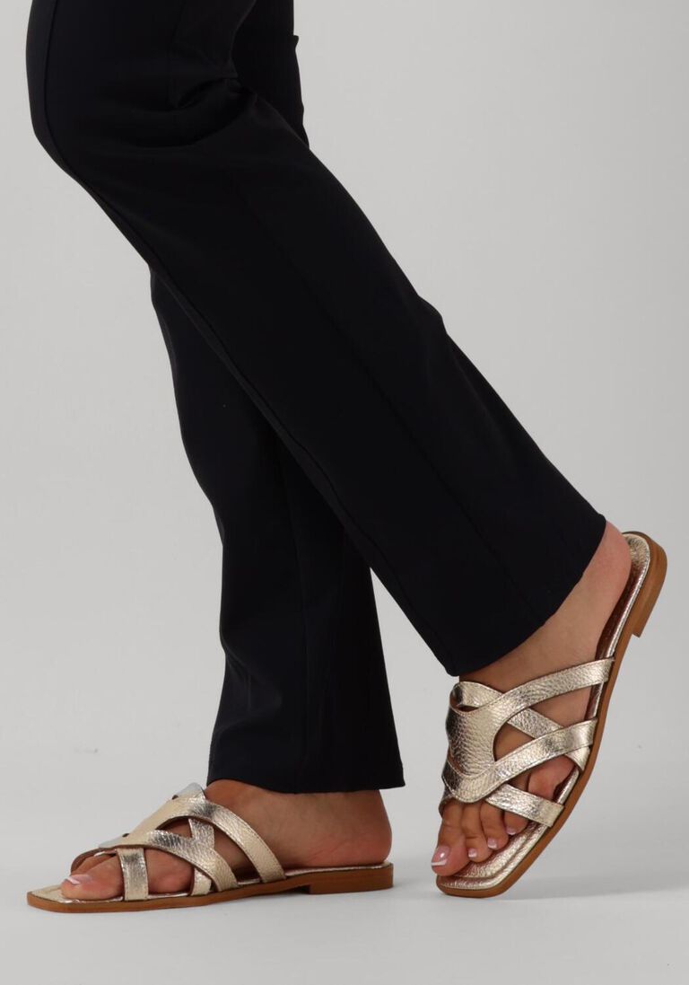 gouden lina locchi slippers led slipper met gesp