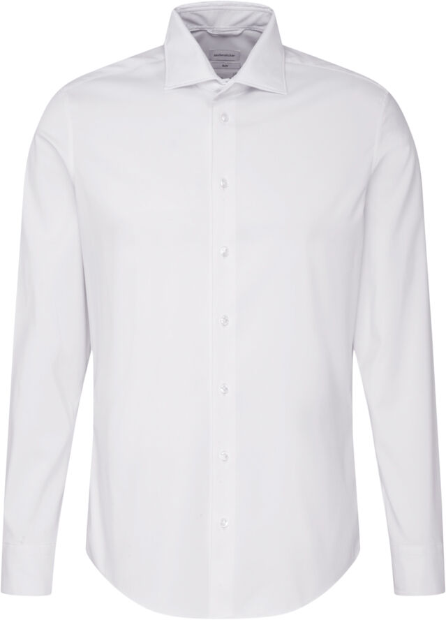Seidensticker Performance shirt Slim Long sleeve Kent-Collar Uni White