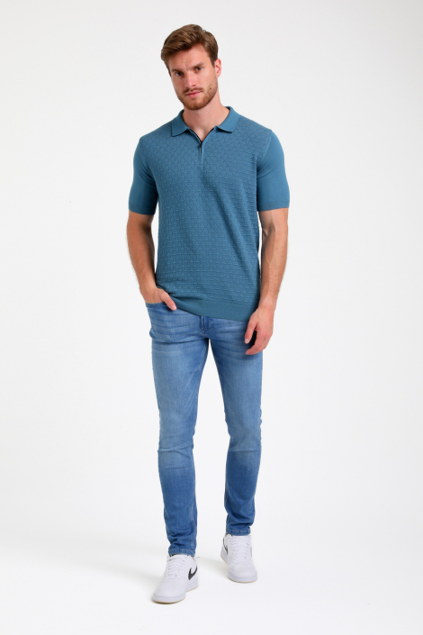 Gabbiano blauwe heren polo
