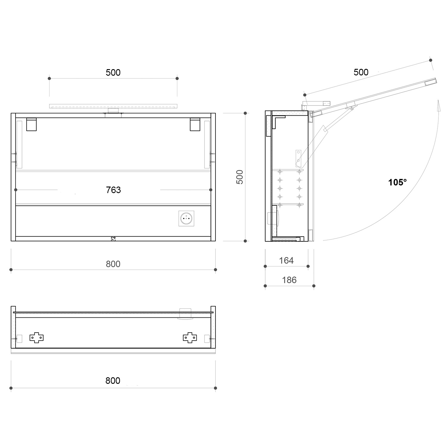 Sapho Cloe spiegelkast met LED verlichting 80cm