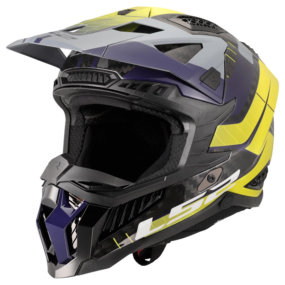 LS2 - Casque MX703 X-Force Galuo Gris / Jaune fluo / Bleu / Brillant