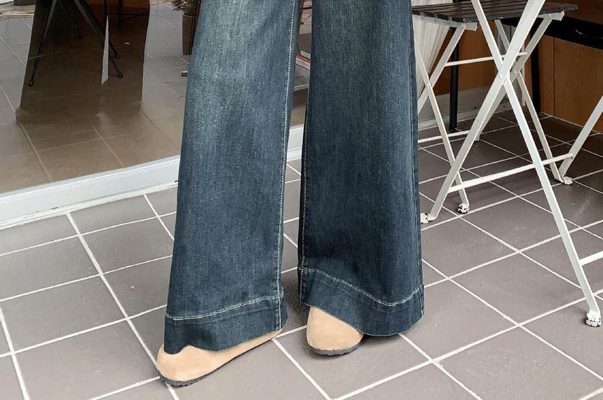 Joyciful - High Waist Washed Wide Leg Jeans