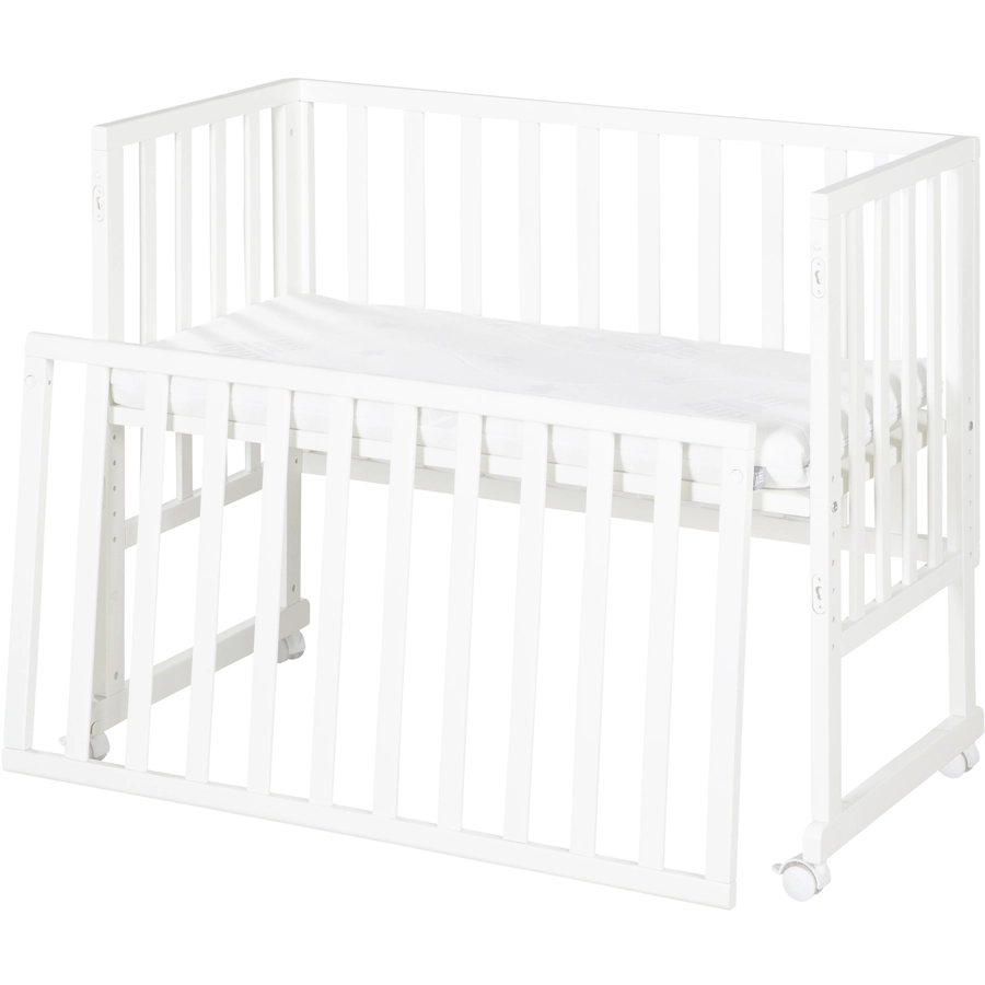 roba Stuben- und Beistellbett safe asleep® 3 in 1 weiß + Matratze