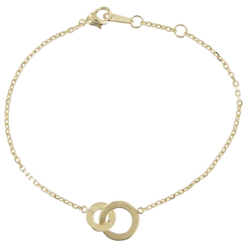 Bracelet Double Anneaux Plaqué Or