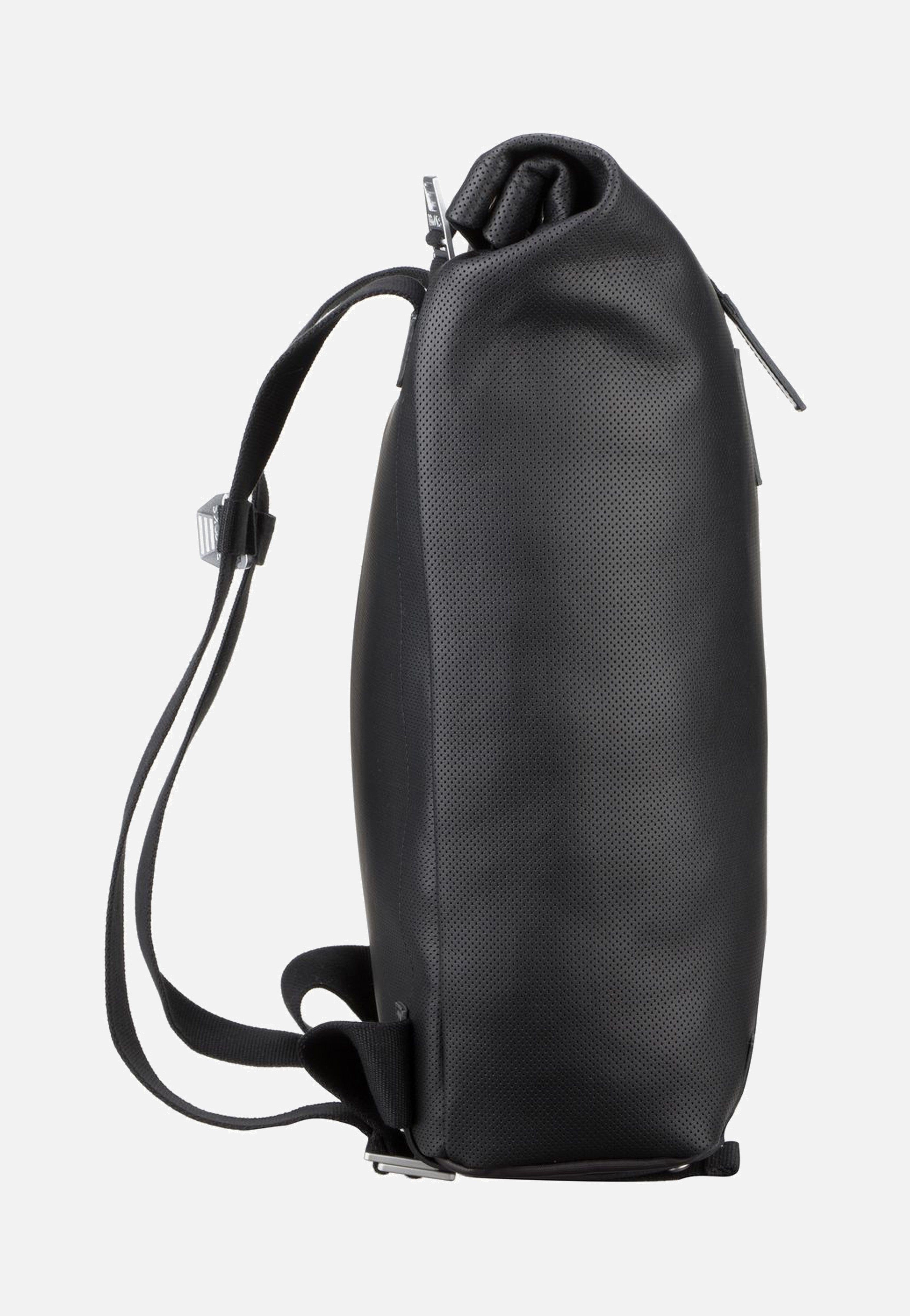 Pickwick Reflective Leather Black - Rolltop Rucksack