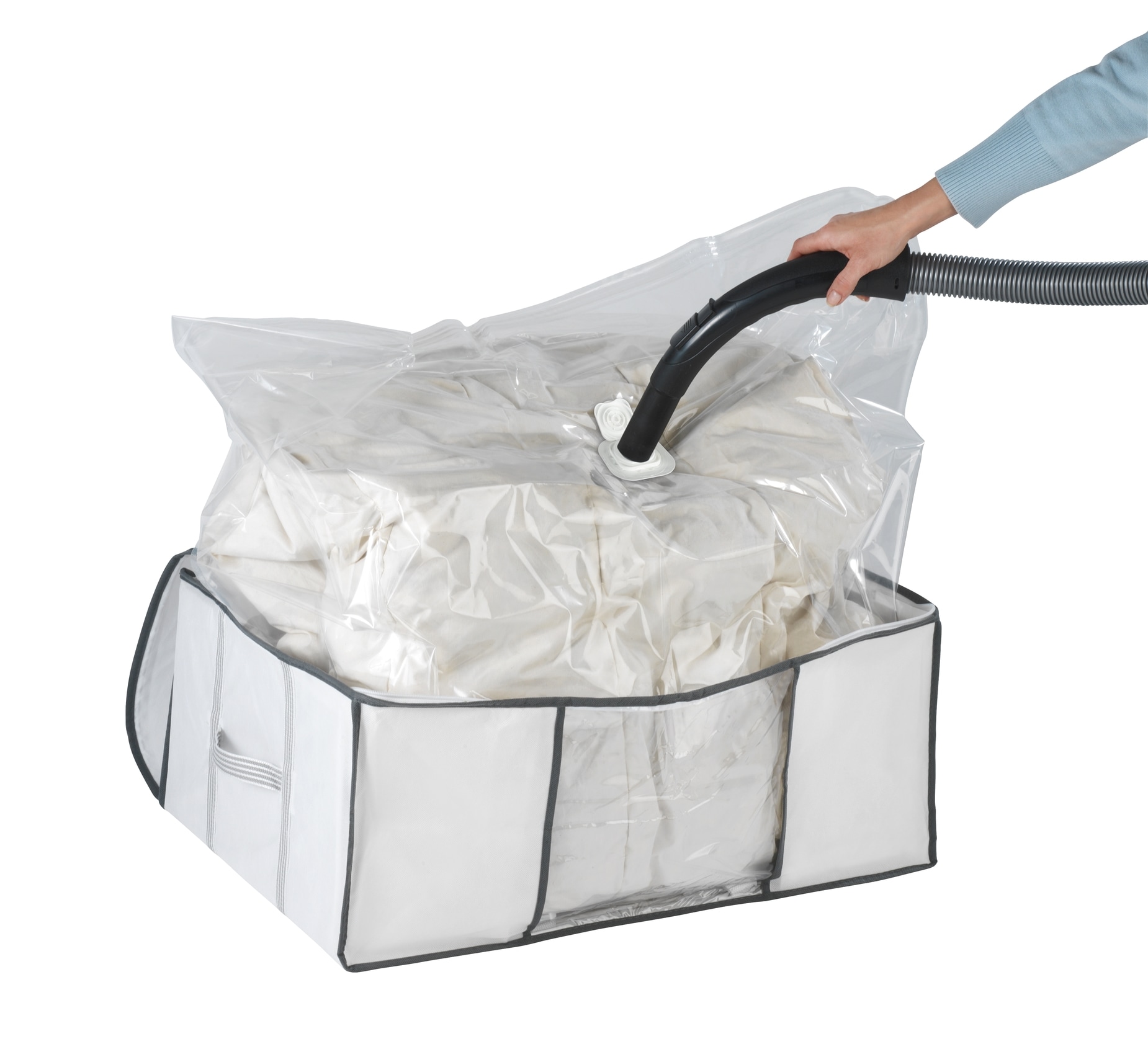WENKO Unterbettkommode »Vakuum Soft Box L« integrierte Vakuum-Tasche & Blitzventil, bis zu 75 % Platzersparnis