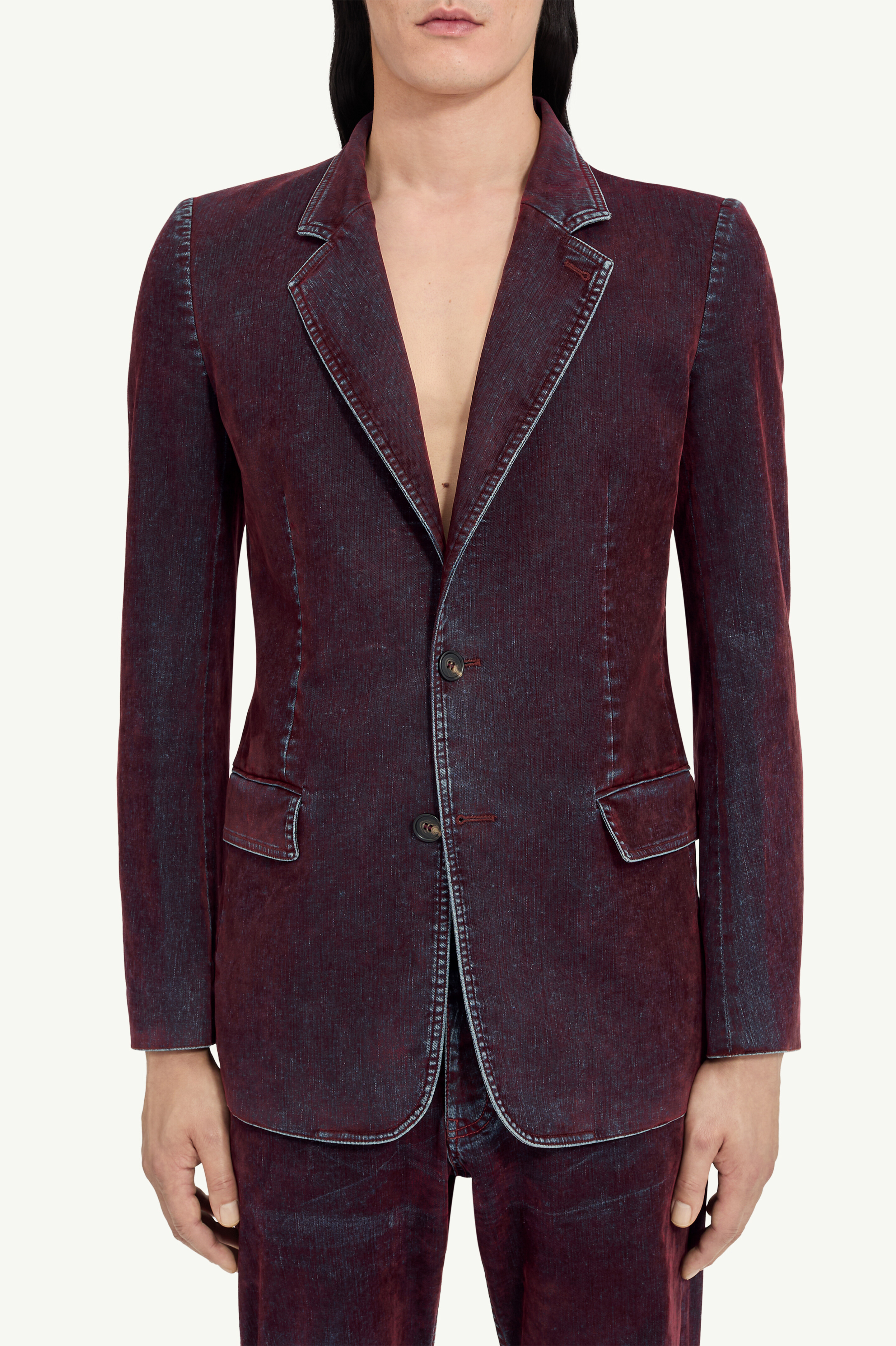 Veste de costume en denim effet velours pour homme | MM6