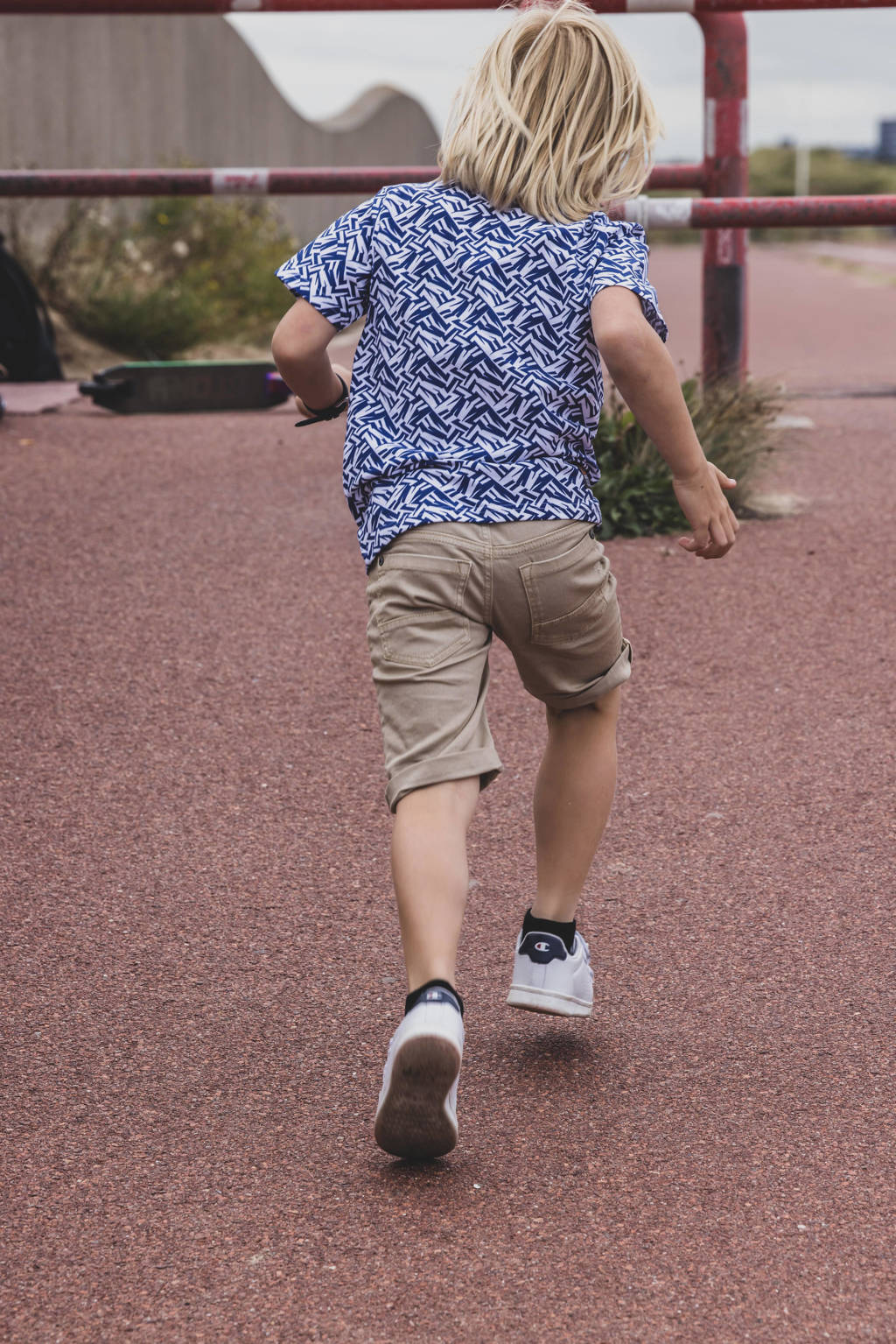 TYGO & vito T-shirt met all over print blauw