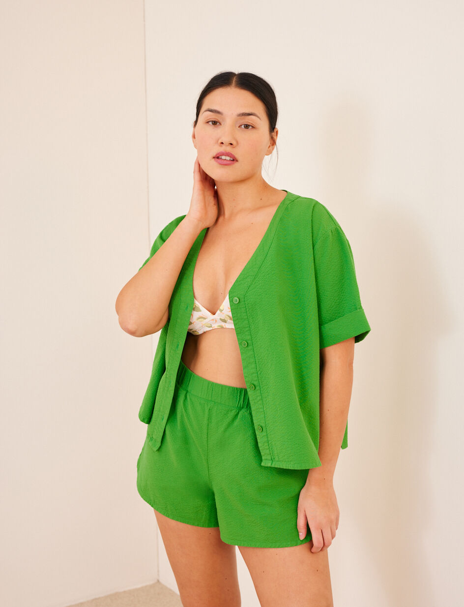 Chemise manches courtes - vert vif